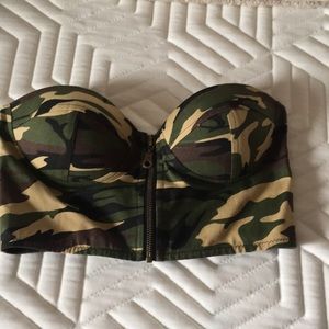 Camouflage bandeau bra